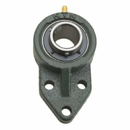 NTN Mounted Unit Cast Iron, Wide Inner Ring, Set Screw Type, 3-Bolt Bracket Flange UCFH208D1